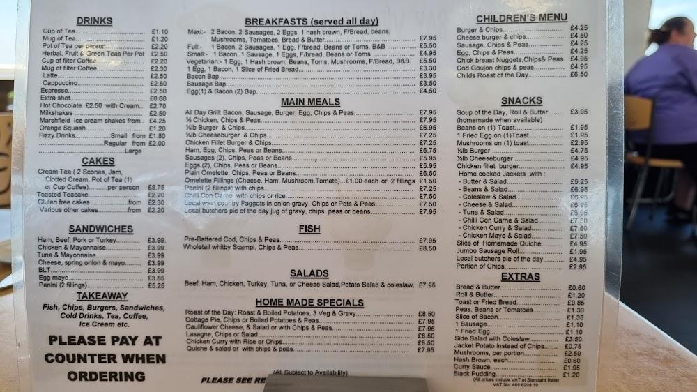 Bay View Cafe Menu - 1